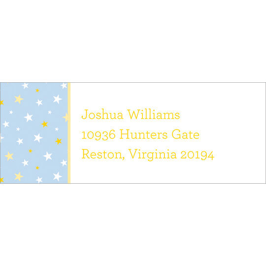 Light Blue Twinkle Stars Return Address Labels